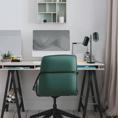 20" 2-Light Pratt Desk Lamp With Rotary Switch On Shade Matte Green - Globe Electric - Image 4