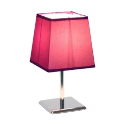 Mini Table Lamp With Squared Empire Fabric Shade Purple - Simple Designs