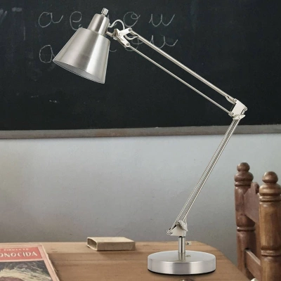 27" AdjusDesk Metal Udbina Desk Lamp With Arm Brushed Steel - Cal Lighting - Image 2