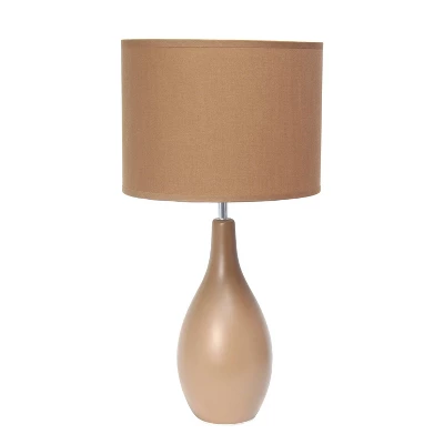 Oval Bowling Pin Base Ceramic Table Lamp - Simple Designs - Image 9